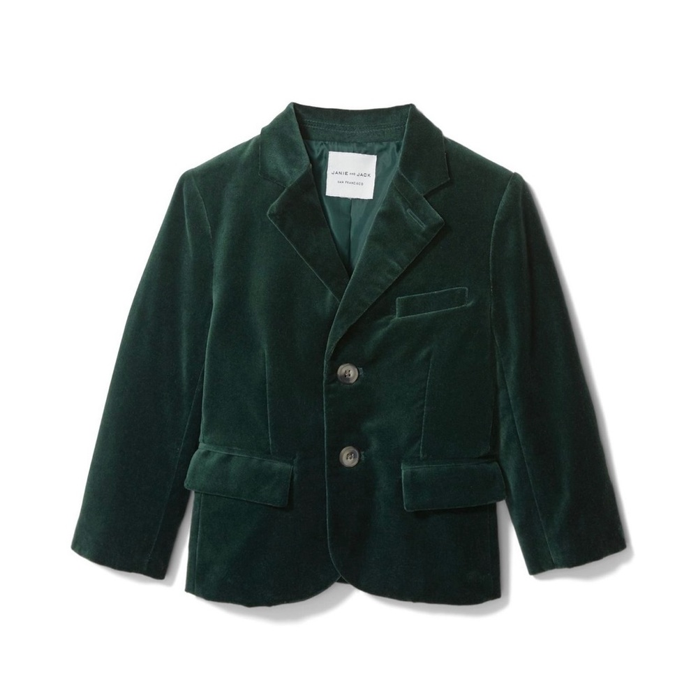 Janie and Jack green velvet blazer (boys)